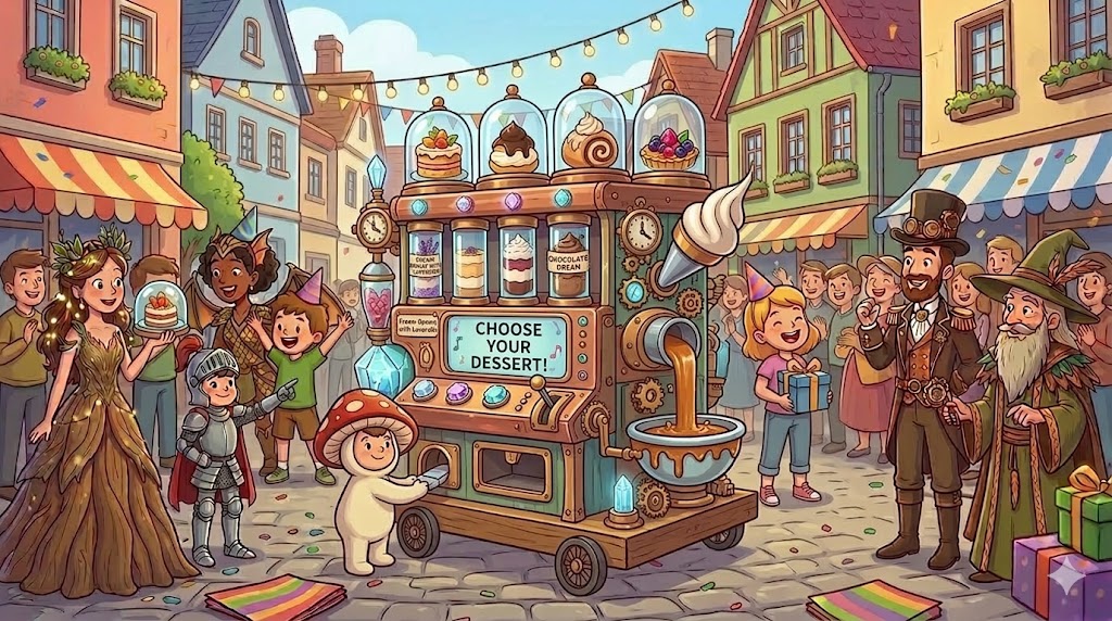 CELPIP Speaking Task 8: A “Choose Your Dessert” Steampunk Machine