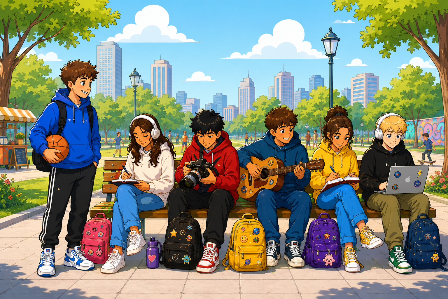 CELPIP Speaking Task 3: Teenagers Relaxing in a City Park