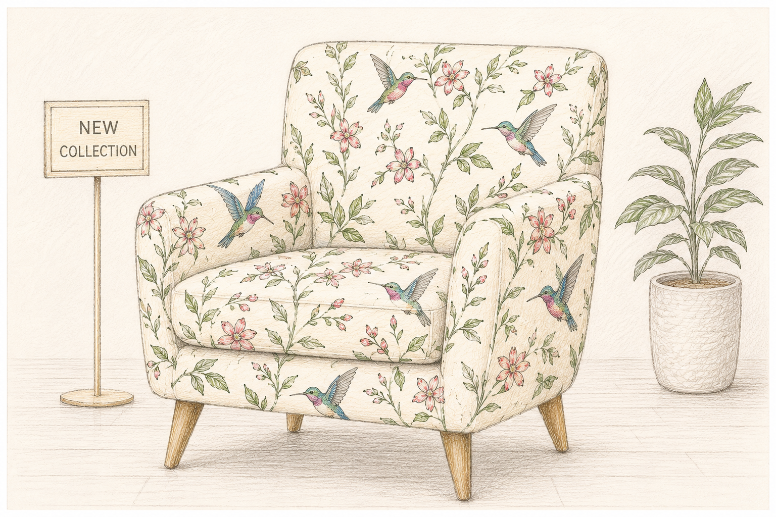 CELPIP Speaking Task 8: A Floral Hummingbird Armchair
