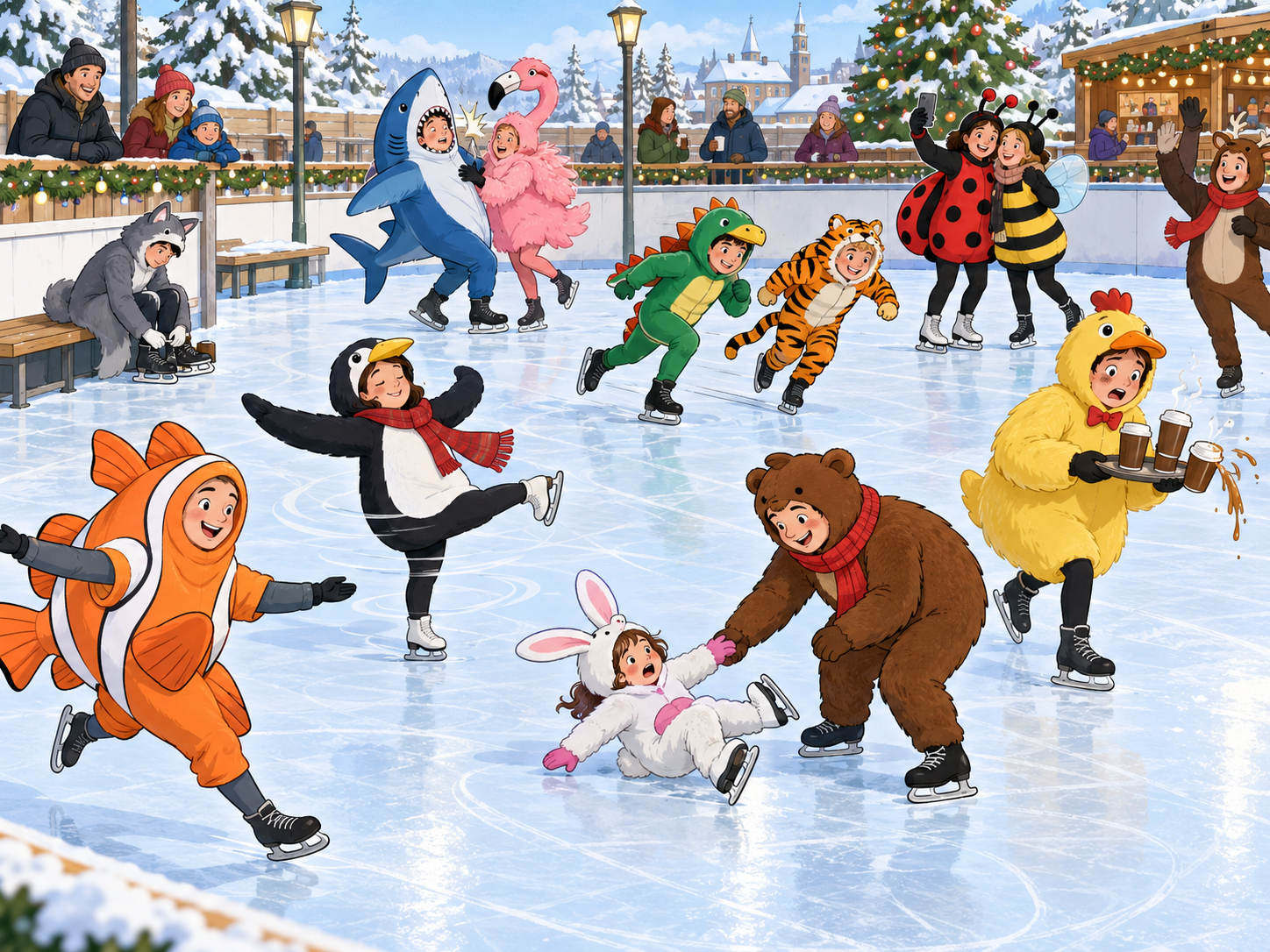CELPIP Speaking Tasks 3 and 4: Costumed Skaters at a Winter Rink