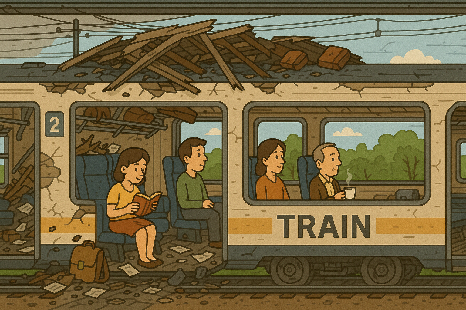 New Speaking Scene: Damaged Train Carriage