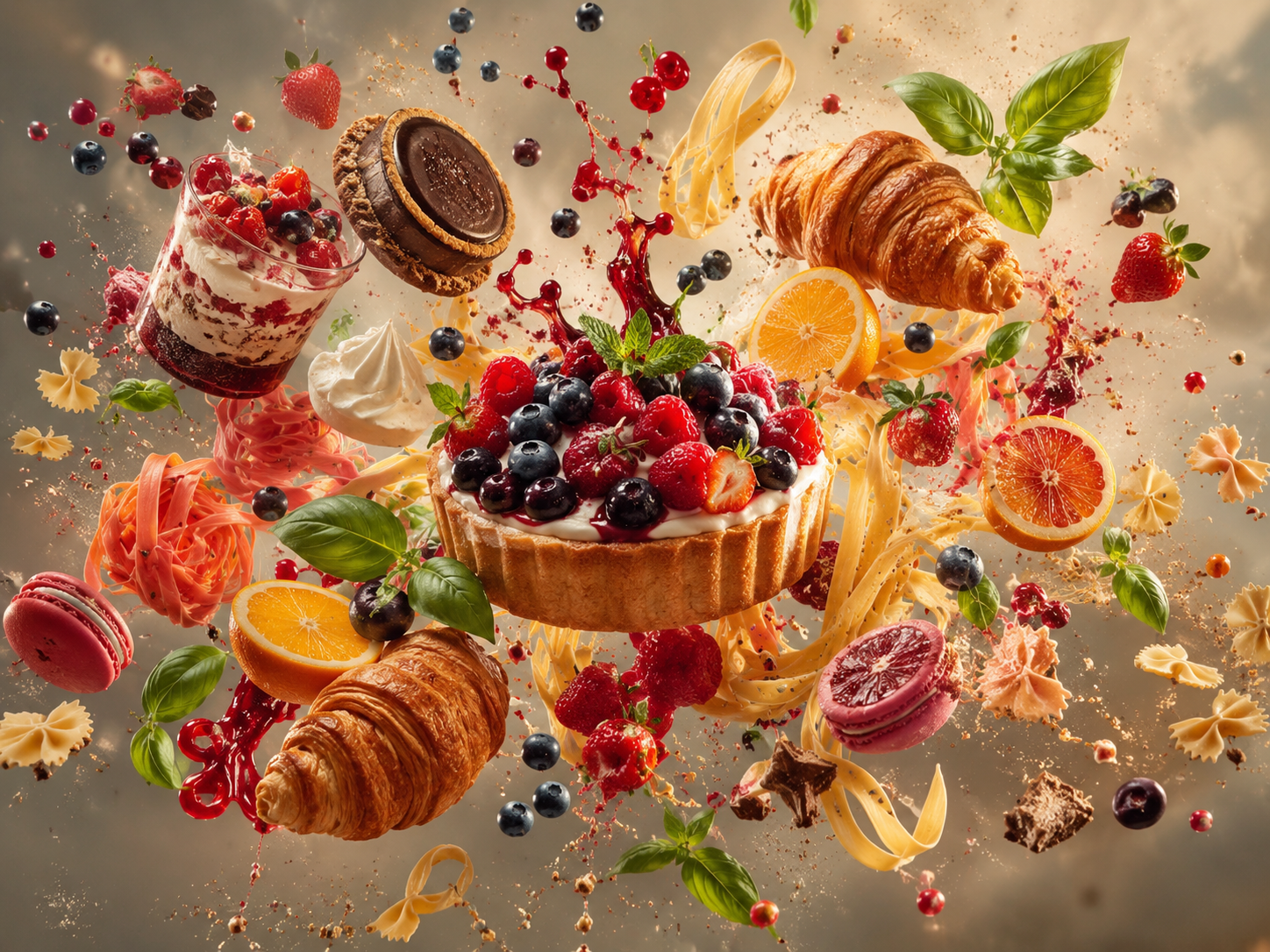 Colorful food ingredients for CELPIP Speaking food vocabulary practice
