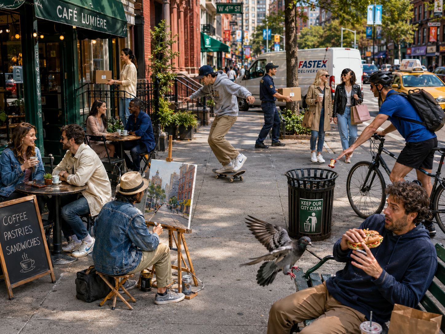 CELPIP Speaking Task 3: Busy City Cafe Sidewalk