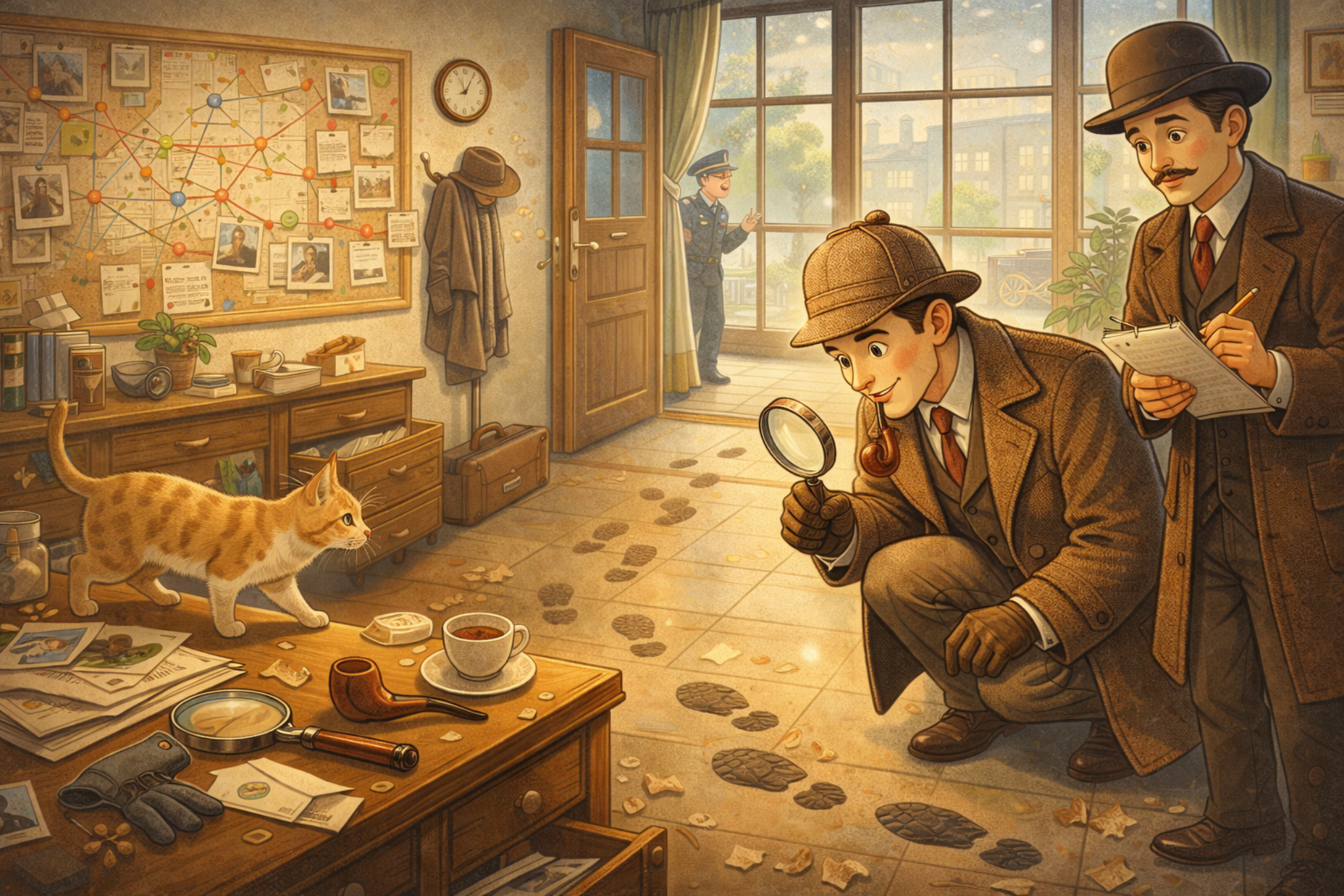 CELPIP Speaking Task 3: Cat & Detectives Following Footprints