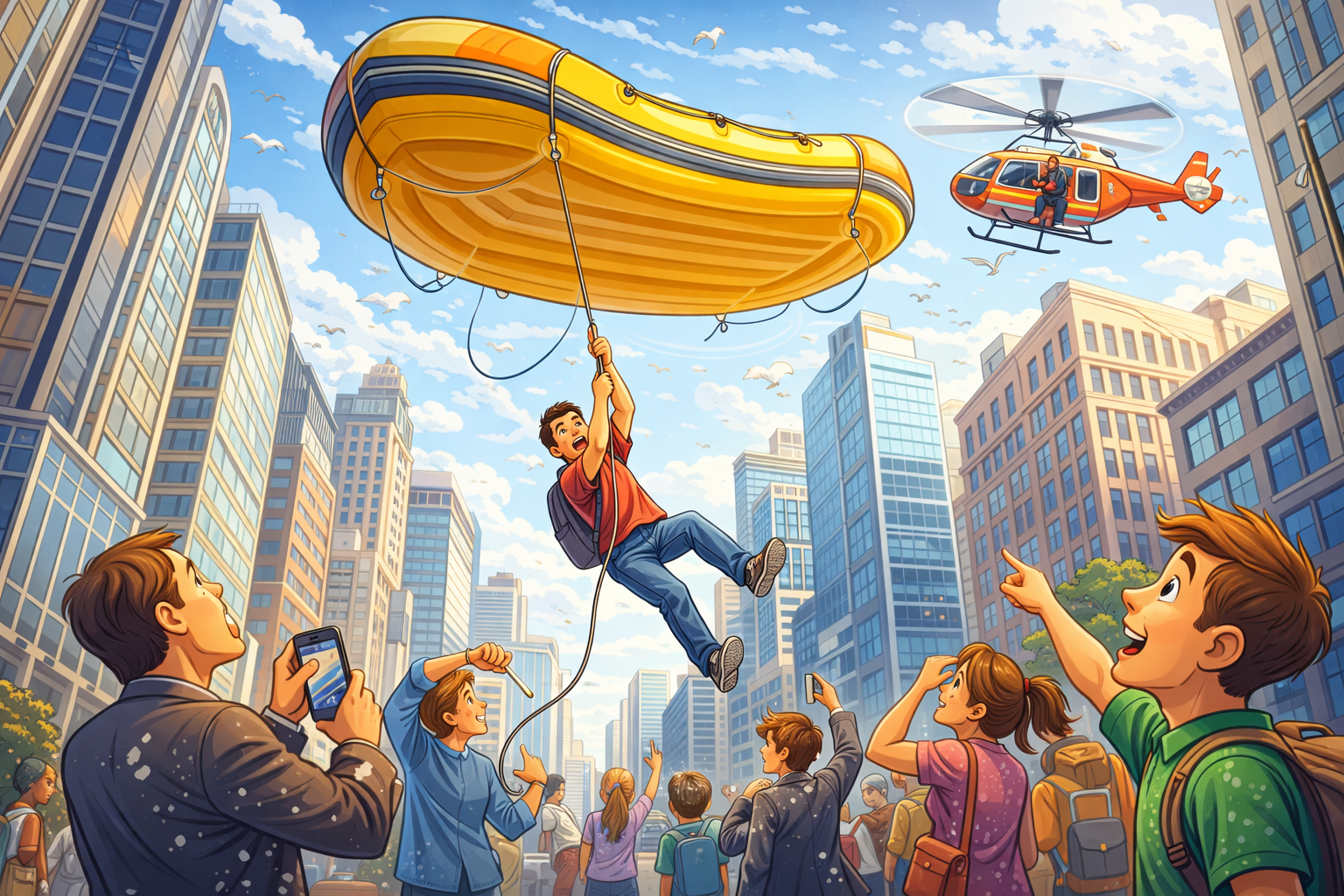 CELPIP Speaking Task 8: A Giant Inflatable Boat Over Downtown