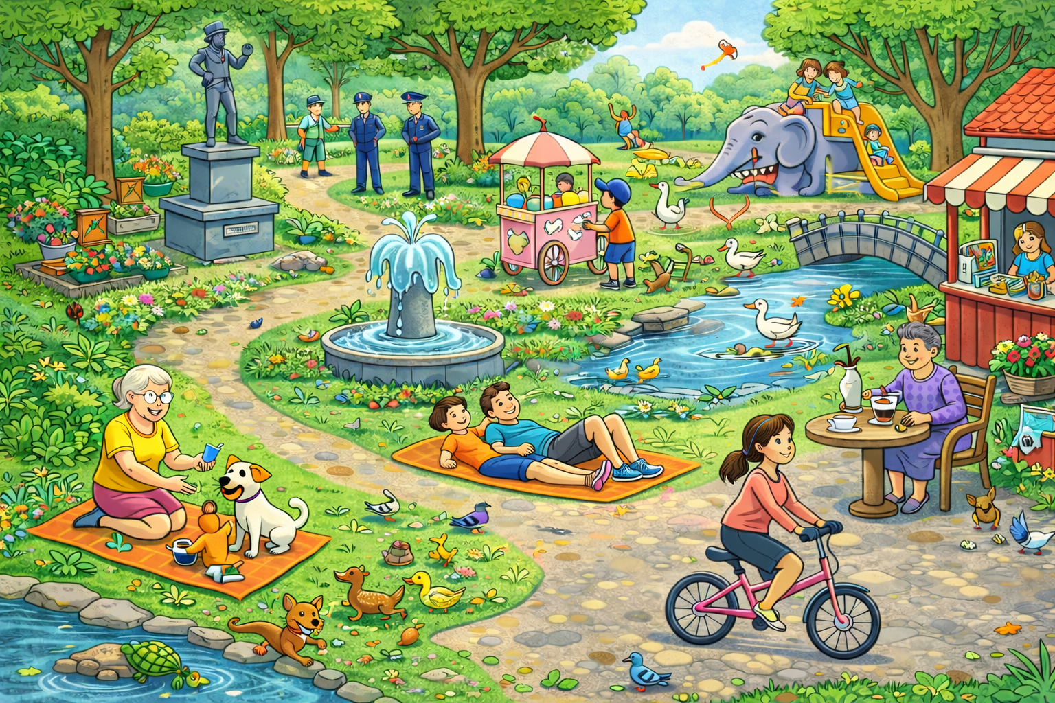 CELPIP Speaking Task 3: Sunny Park Picnic by the Fountain